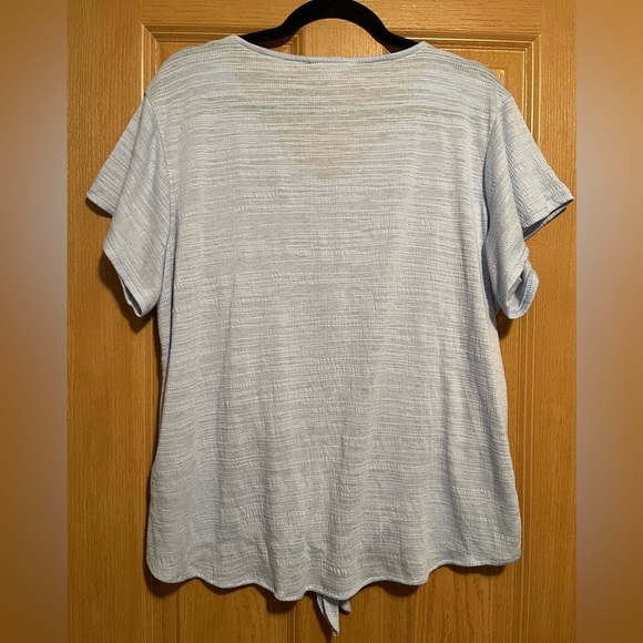 Weatherproof Women's Tie Front Top Sky Blue Blouse - Picture 7 of 7